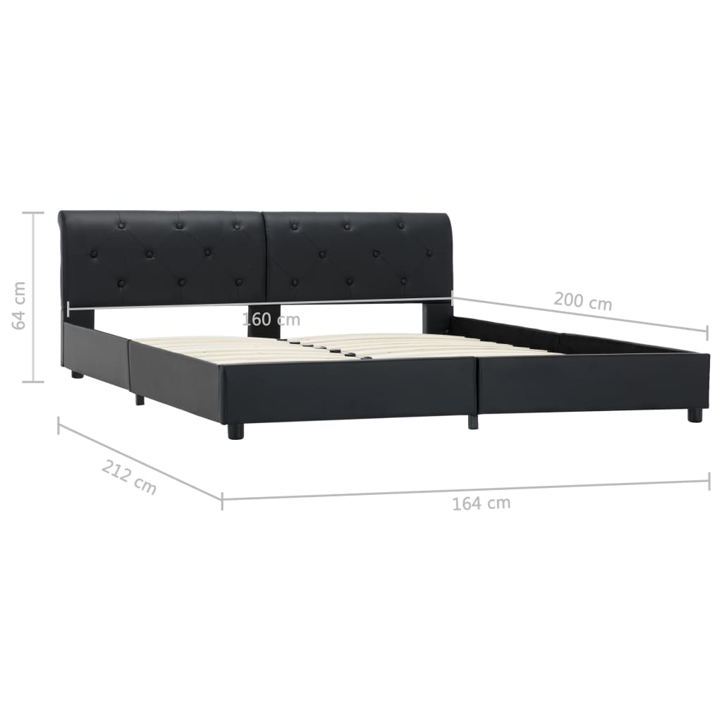 Bedframe kunstleer zwart 160x200 cm is nu te koop bij PeponiXL, paradijselijk wonen!