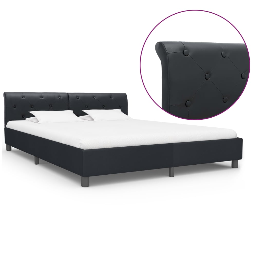 Bedframe kunstleer zwart 180x200 cm is nu te koop bij PeponiXL, paradijselijk wonen!