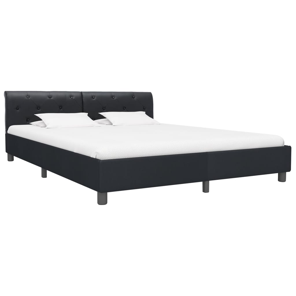 Bedframe kunstleer zwart 180x200 cm is nu te koop bij PeponiXL, paradijselijk wonen!