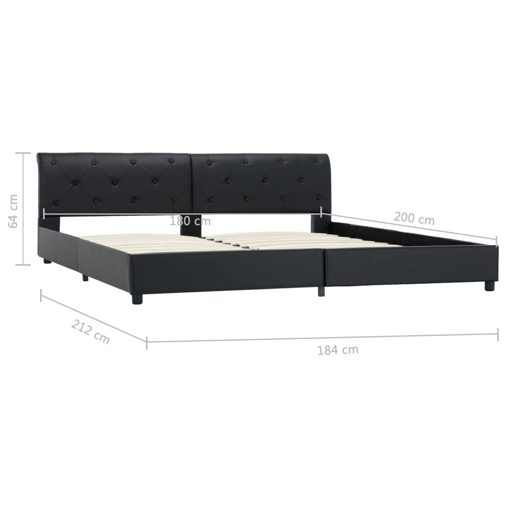 Bedframe kunstleer zwart 180x200 cm is nu te koop bij PeponiXL, paradijselijk wonen!