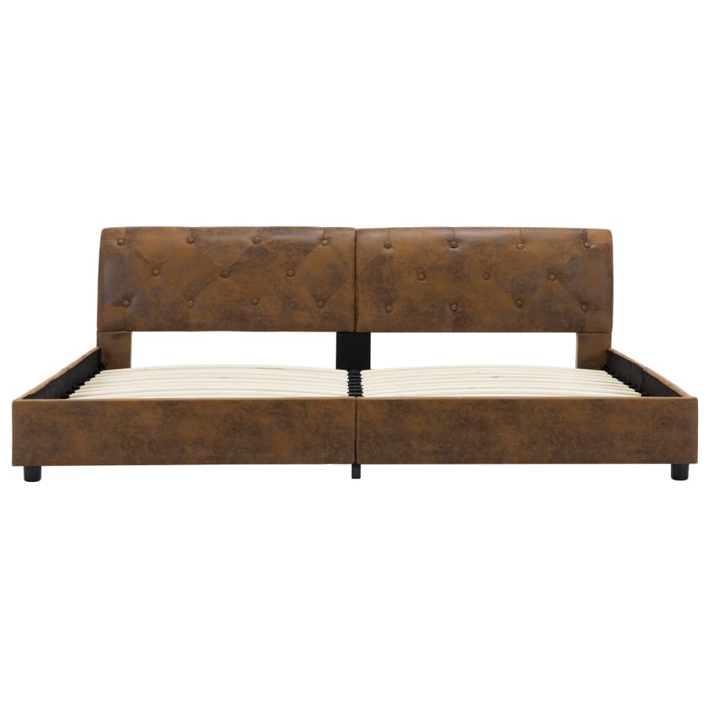 Bedframe kunstsuède bruin 180x200 cm is nu te koop bij PeponiXL, paradijselijk wonen!