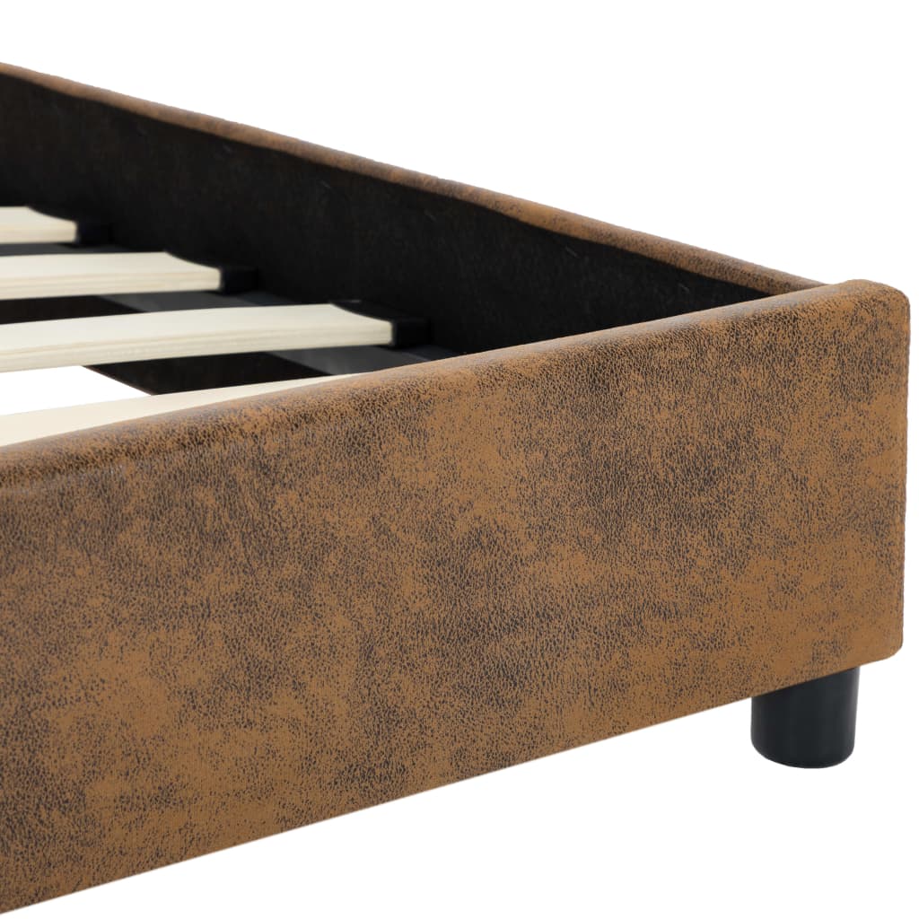Bedframe kunstsuède bruin 180x200 cm is nu te koop bij PeponiXL, paradijselijk wonen!