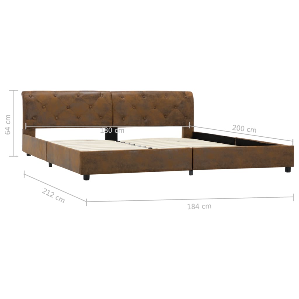 Bedframe kunstsuède bruin 180x200 cm is nu te koop bij PeponiXL, paradijselijk wonen!