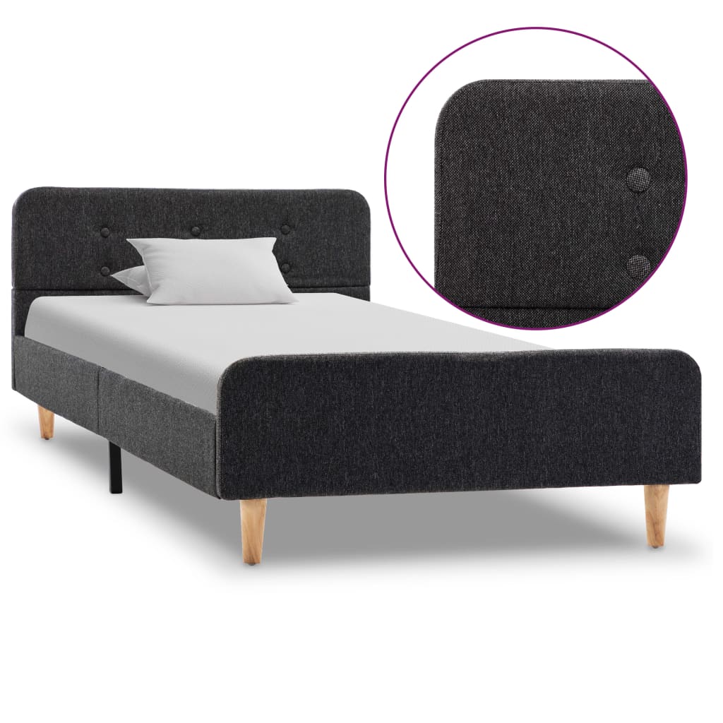 Bedframe jute donkergrijs 90x200 cm is nu te koop bij PeponiXL, paradijselijk wonen!