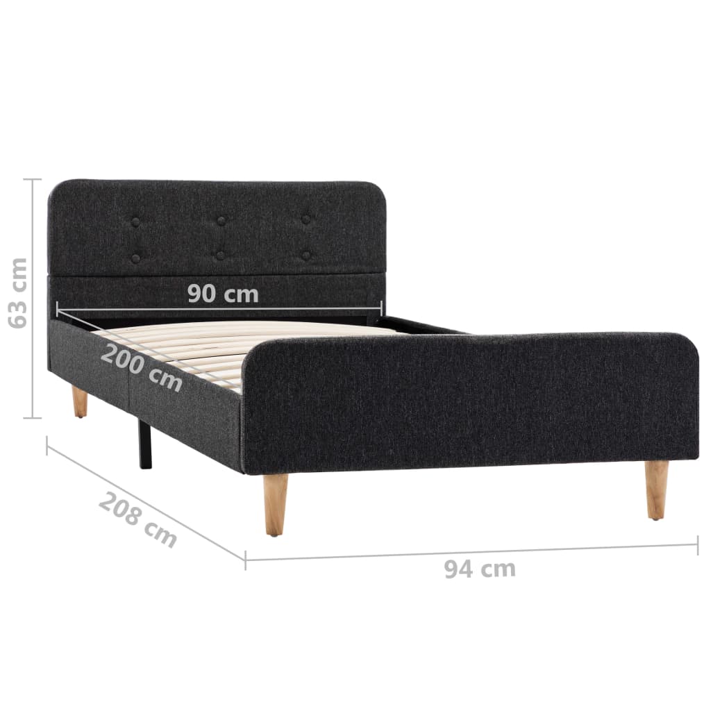 Bedframe jute donkergrijs 90x200 cm is nu te koop bij PeponiXL, paradijselijk wonen!
