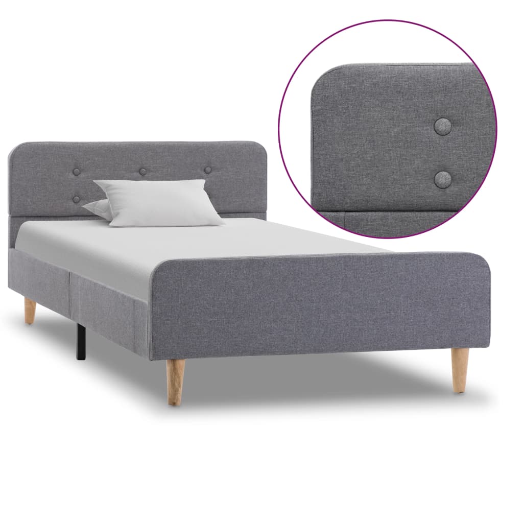 Bedframe stof lichtgrijs 100x200 cm is nu te koop bij PeponiXL, paradijselijk wonen!