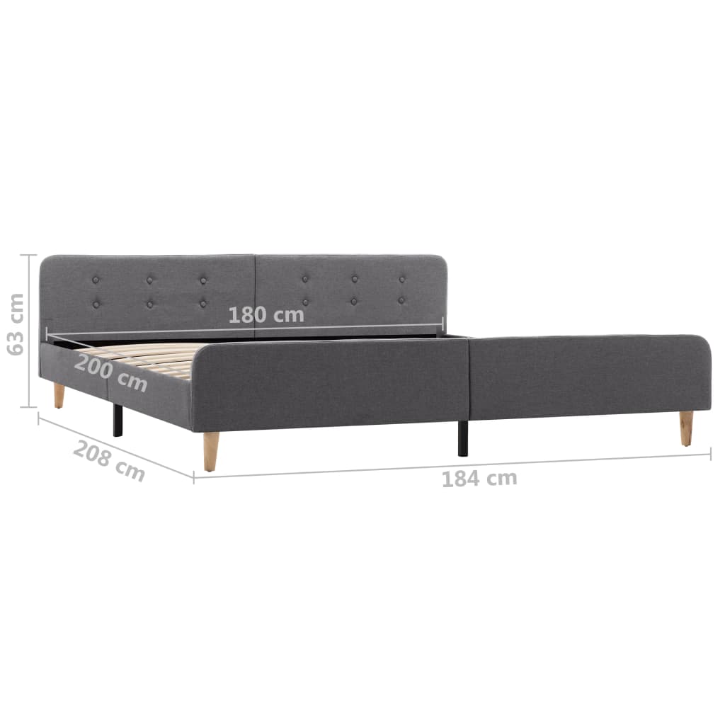 Bedframe stof lichtgrijs 180x200 cm is nu te koop bij PeponiXL, paradijselijk wonen!