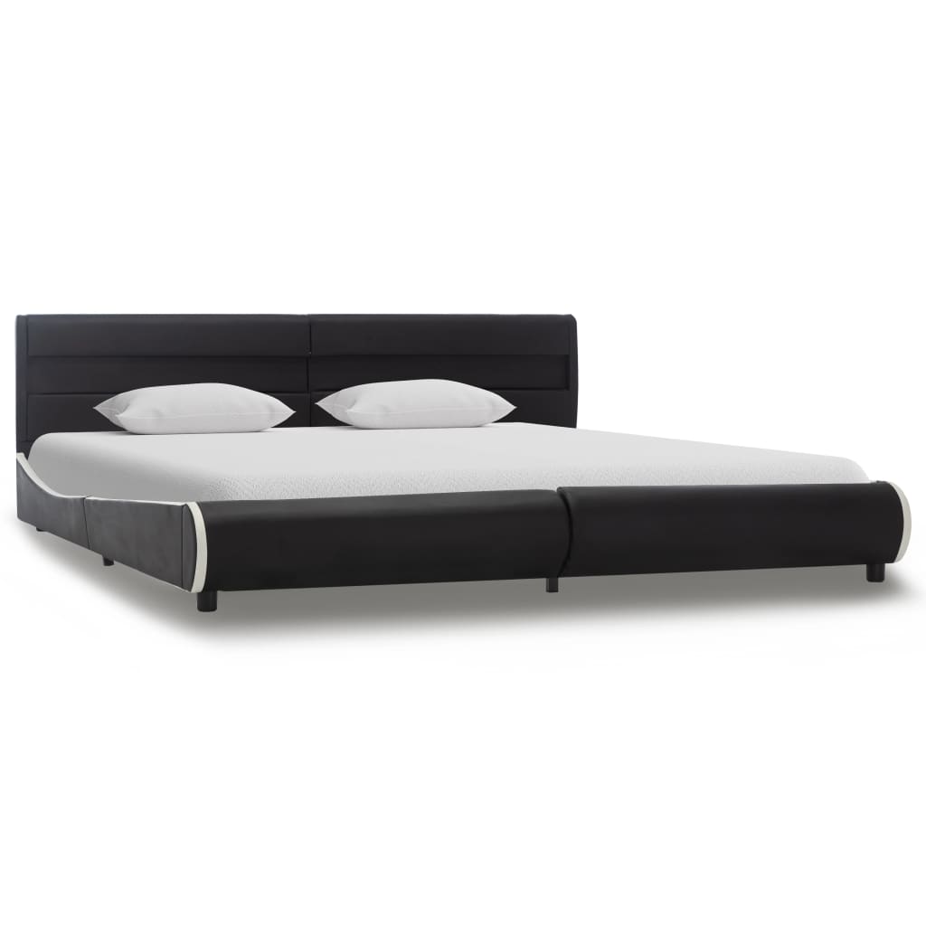 Bedframe met LED kunstleer zwart 180x200 cm is nu te koop bij PeponiXL, paradijselijk wonen!