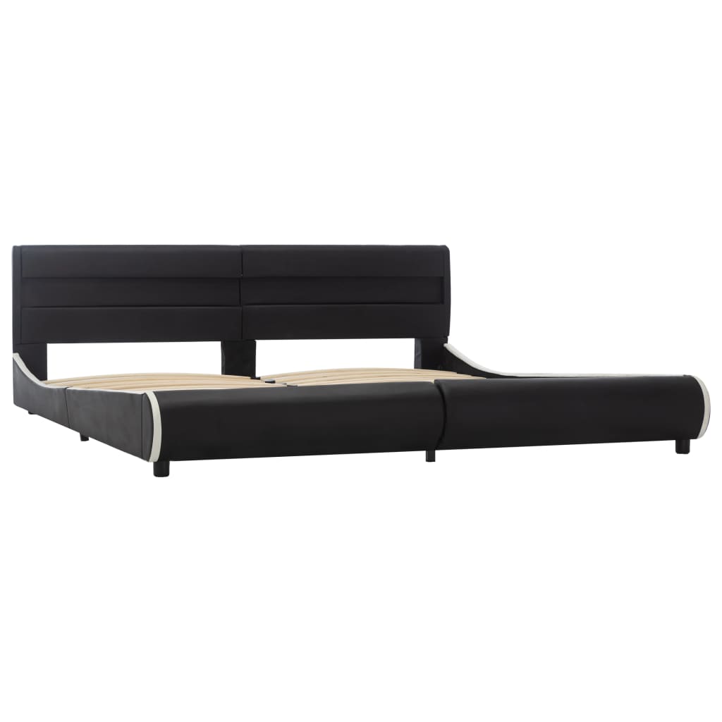 Bedframe met LED kunstleer zwart 180x200 cm is nu te koop bij PeponiXL, paradijselijk wonen!