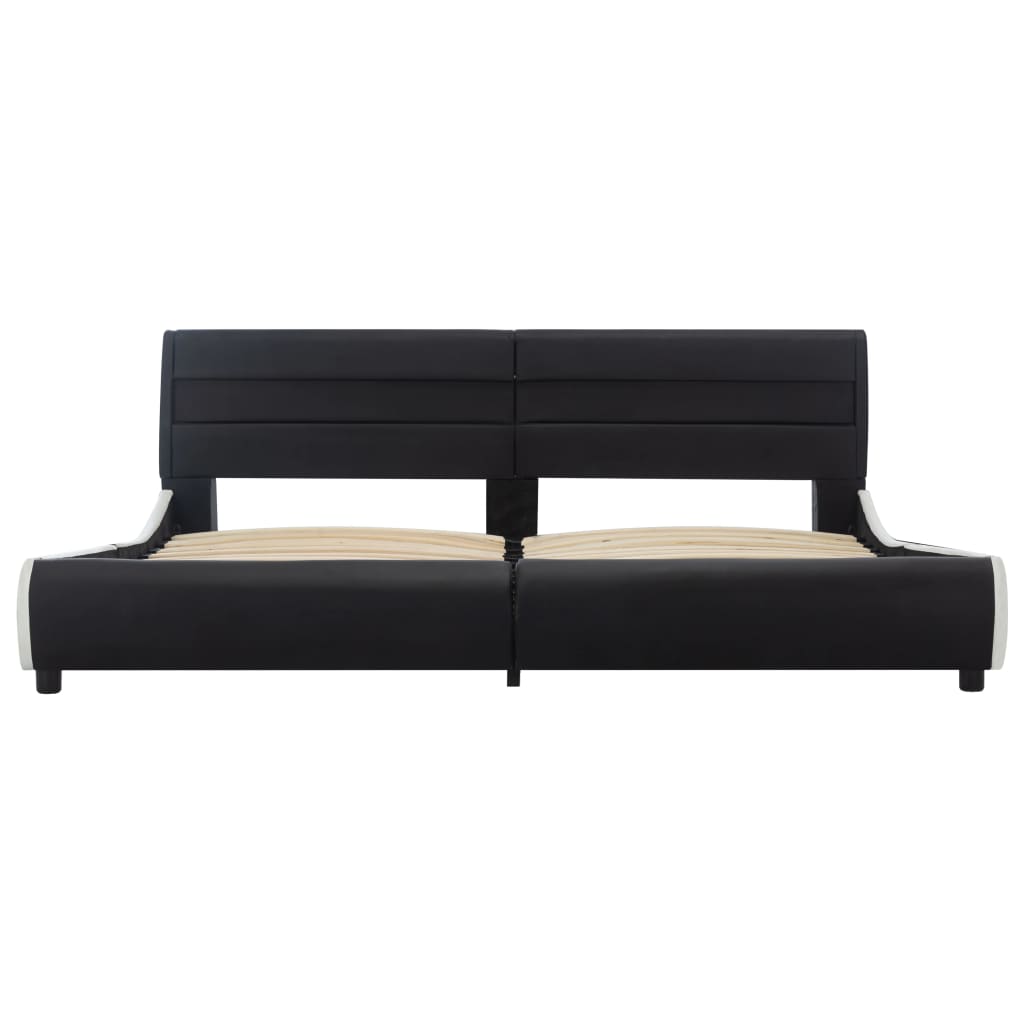 Bedframe met LED kunstleer zwart 180x200 cm is nu te koop bij PeponiXL, paradijselijk wonen!
