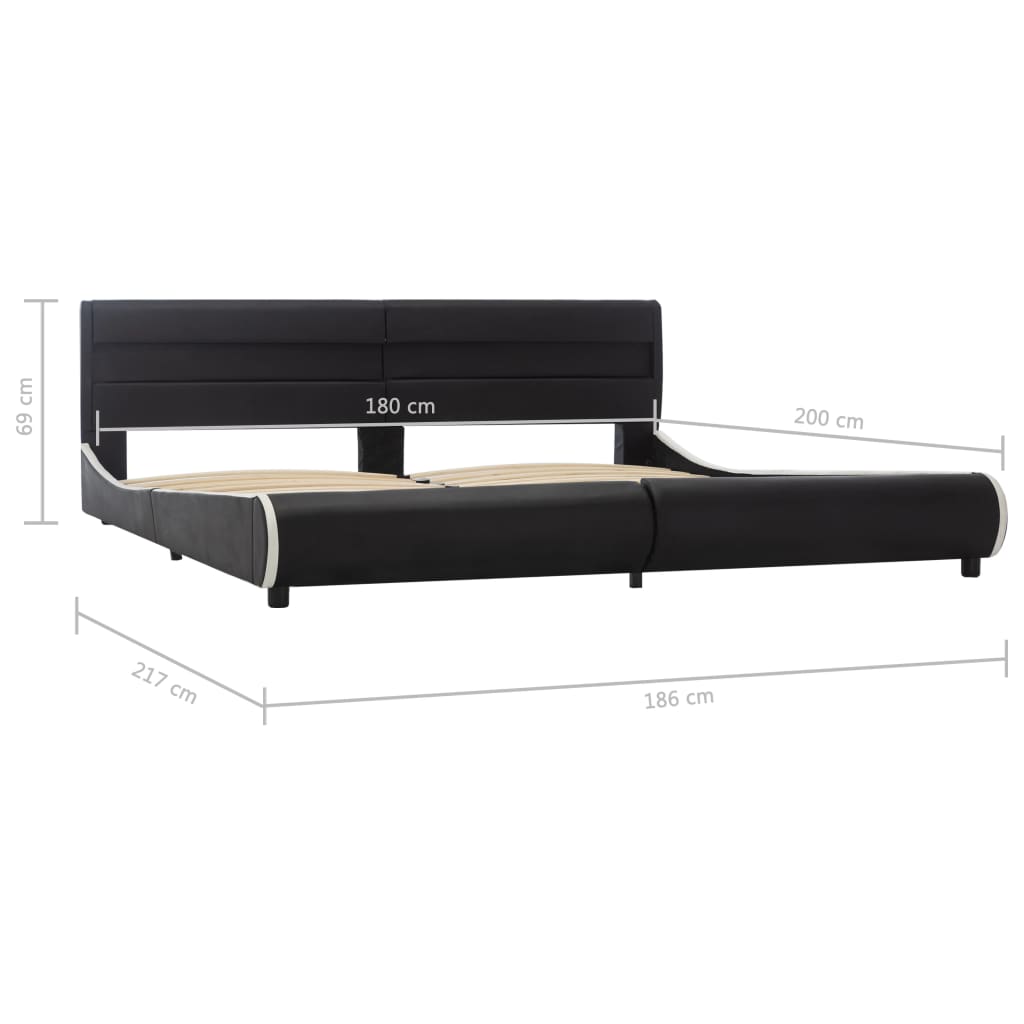 Bedframe met LED kunstleer zwart 180x200 cm is nu te koop bij PeponiXL, paradijselijk wonen!