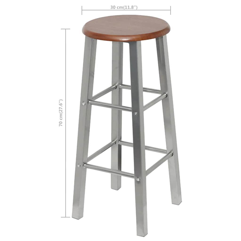 Barkrukken 4 st MDF bruin en zilver is nu te koop bij PeponiXL, paradijselijk wonen!