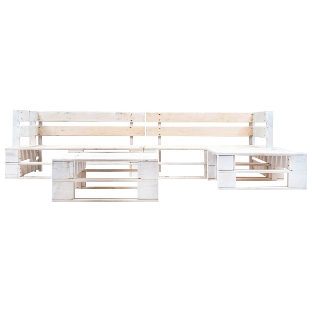 4-delige Loungeset pallet hout wit is nu te koop bij PeponiXL, paradijselijk wonen!