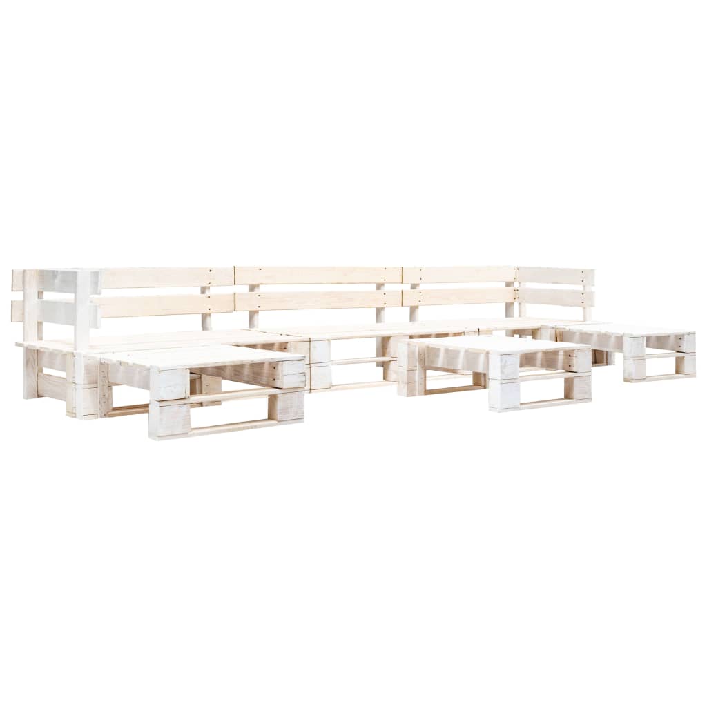 6-delige Loungeset pallet hout wit is nu te koop bij PeponiXL, paradijselijk wonen!