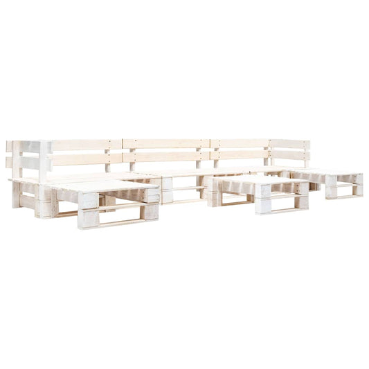 6-delige Loungeset pallet hout wit is nu te koop bij PeponiXL, paradijselijk wonen!