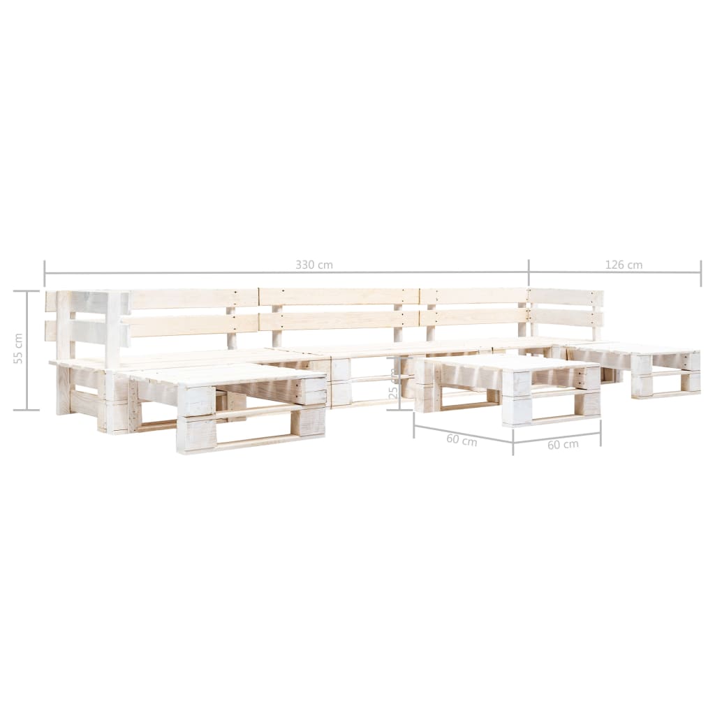 6-delige Loungeset pallet hout wit is nu te koop bij PeponiXL, paradijselijk wonen!