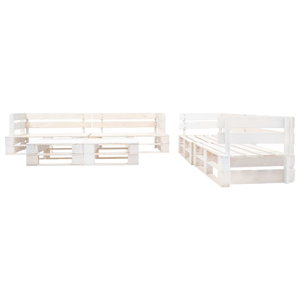 6-delige Loungeset pallet hout wit is nu te koop bij PeponiXL, paradijselijk wonen!