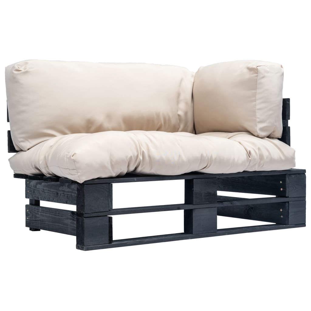 Tuinbank pallet met zandkleurige kussens grenenhout is nu te koop bij PeponiXL, paradijselijk wonen!