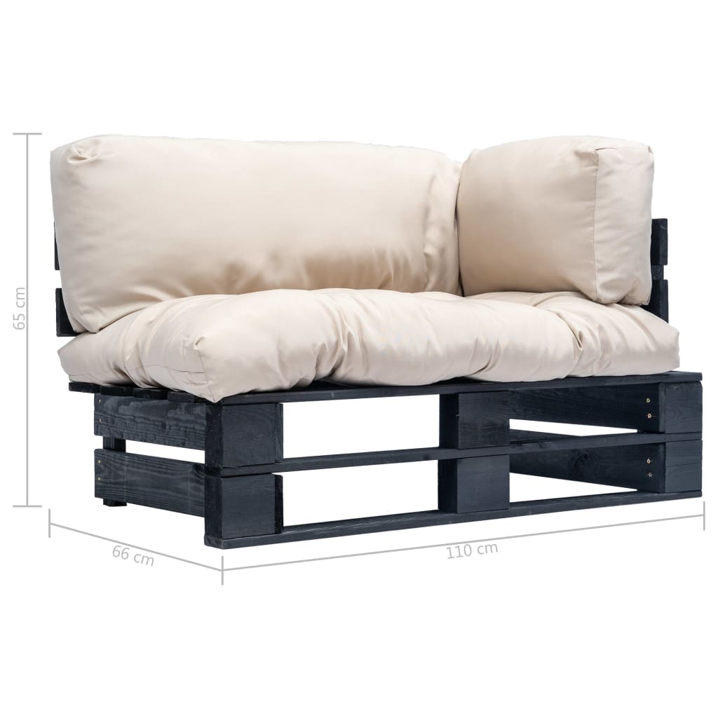 Tuinbank pallet met zandkleurige kussens grenenhout is nu te koop bij PeponiXL, paradijselijk wonen!