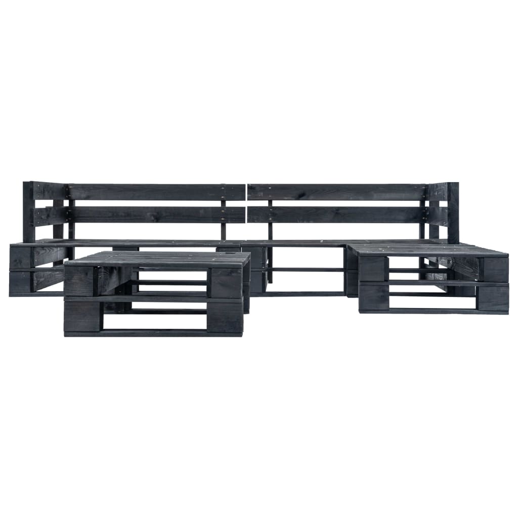 4-delige Loungeset pallet met zandkleurige kussens hout