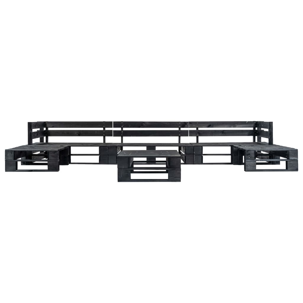 6-delige Loungeset pallet hout zwart is nu te koop bij PeponiXL, paradijselijk wonen!