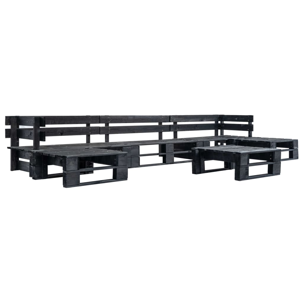 6-delige Loungeset pallet met grijze kussens hout is nu te koop bij PeponiXL, paradijselijk wonen!