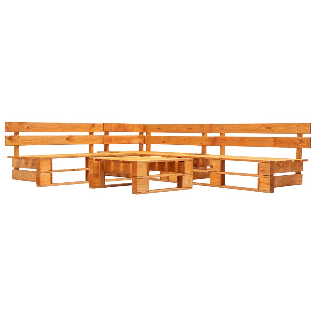4-delige Loungeset pallet met grijze kussens hout is nu te koop bij PeponiXL, paradijselijk wonen!