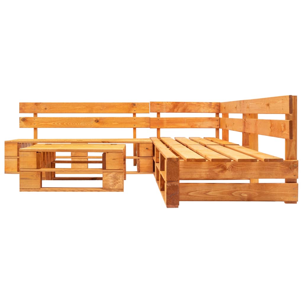 4-delige Loungeset pallet met grijze kussens hout is nu te koop bij PeponiXL, paradijselijk wonen!