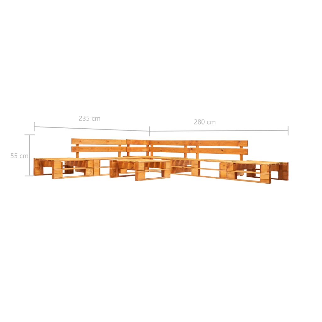 6-delige Loungeset pallet hout honingbruin is nu te koop bij PeponiXL, paradijselijk wonen!