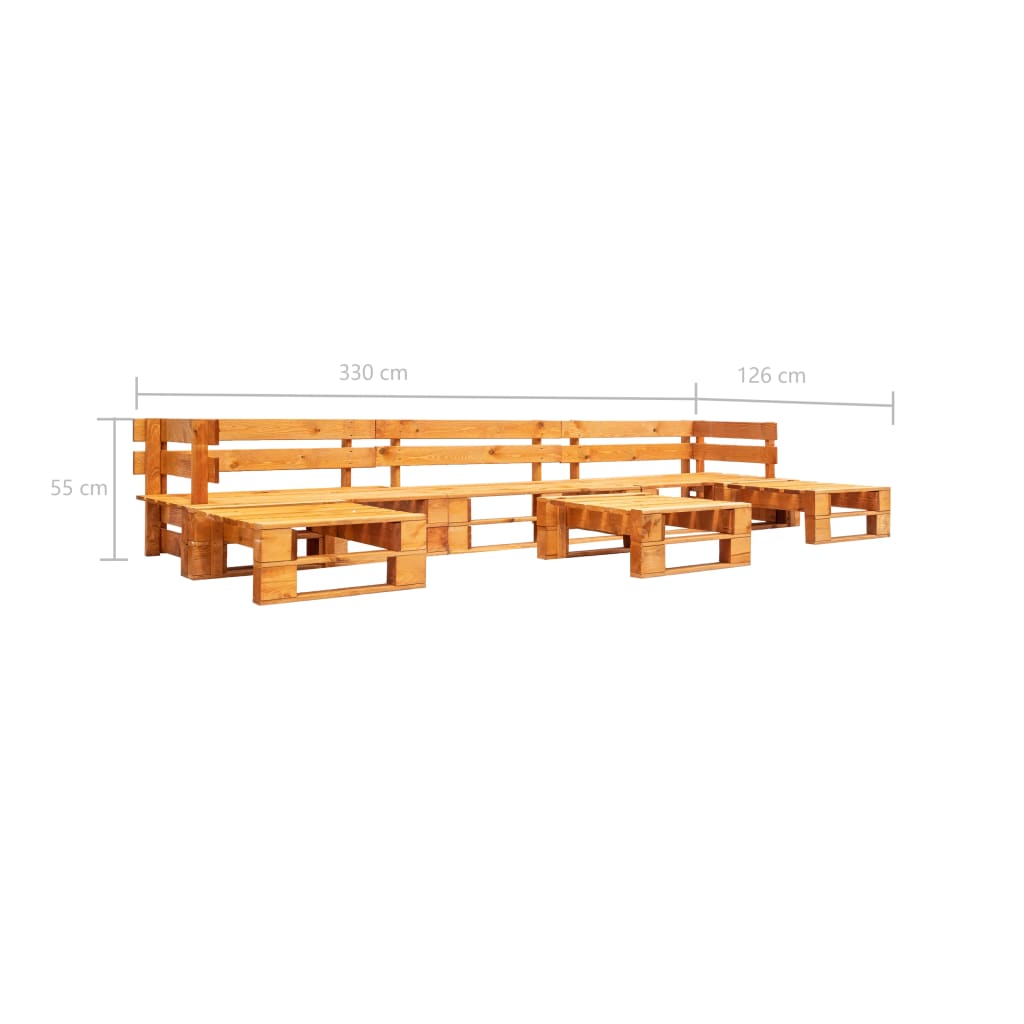 6-delige Loungeset pallet hout honingbruin is nu te koop bij PeponiXL, paradijselijk wonen!