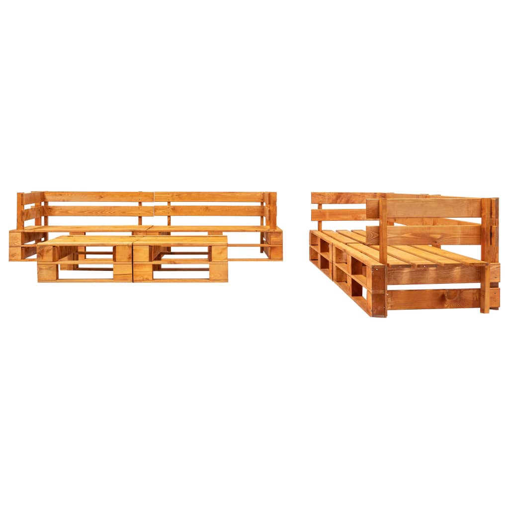 6-delige Loungeset pallet hout honingbruin is nu te koop bij PeponiXL, paradijselijk wonen!