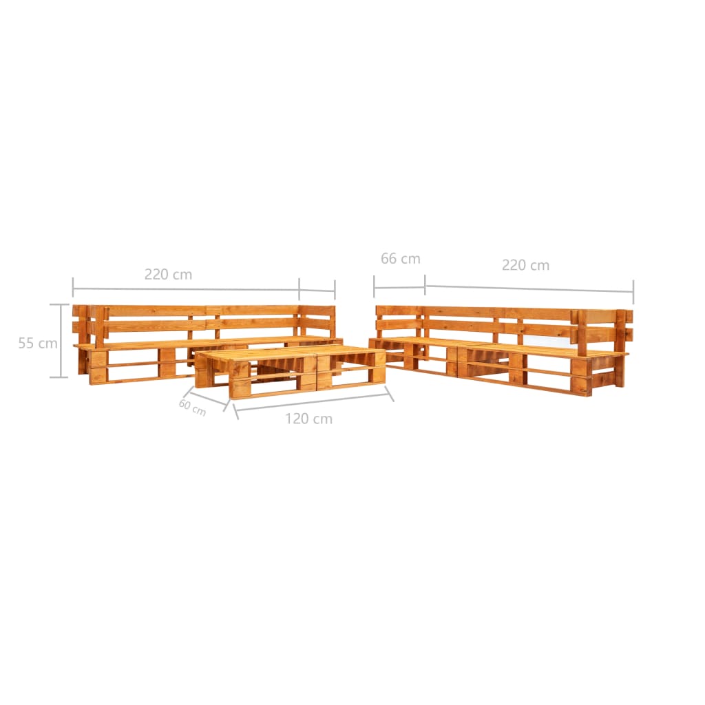 6-delige Loungeset pallet hout honingbruin is nu te koop bij PeponiXL, paradijselijk wonen!