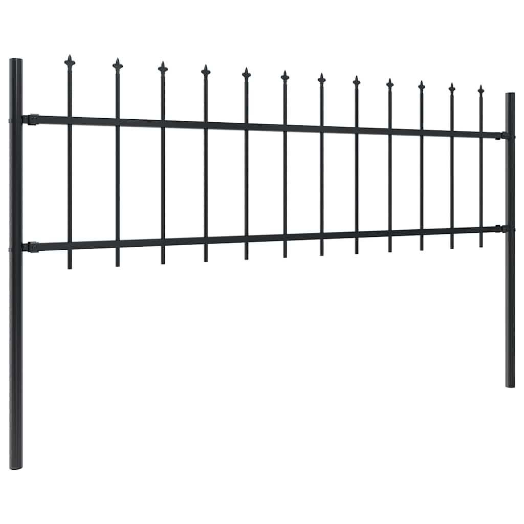 Tuinhek met speerpunt staal 1070x60 cm zwart is nu te koop bij PeponiXL, paradijselijk wonen!