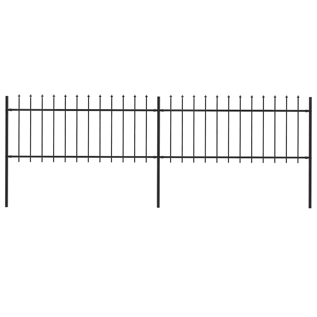 Tuinhek met speerpunt staal 359x80 cm zwart is nu te koop bij PeponiXL, paradijselijk wonen!