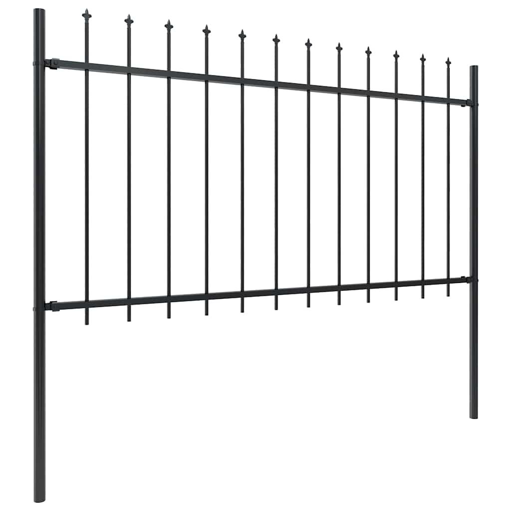 Tuinhek met speerpunt staal 714,5x100 cm zwart is nu te koop bij PeponiXL, paradijselijk wonen!
