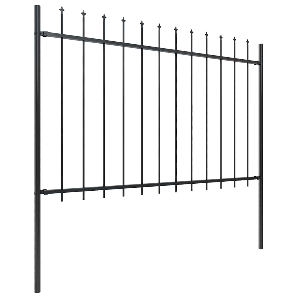 Tuinhek met speren bovenkant 3,4x1,2 m staal zwart is nu te koop bij PeponiXL, paradijselijk wonen!