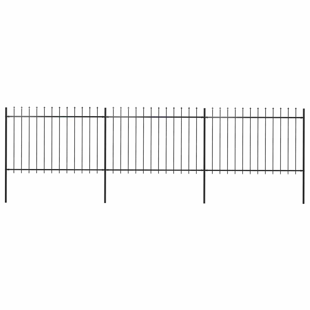 Tuinhek met speerpunt staal 537x120 cm zwart is nu te koop bij PeponiXL, paradijselijk wonen!