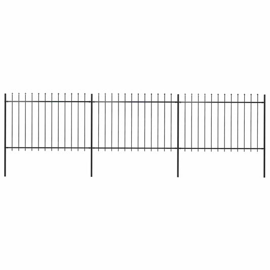 Tuinhek met speerpunt staal 537x120 cm zwart is nu te koop bij PeponiXL, paradijselijk wonen!