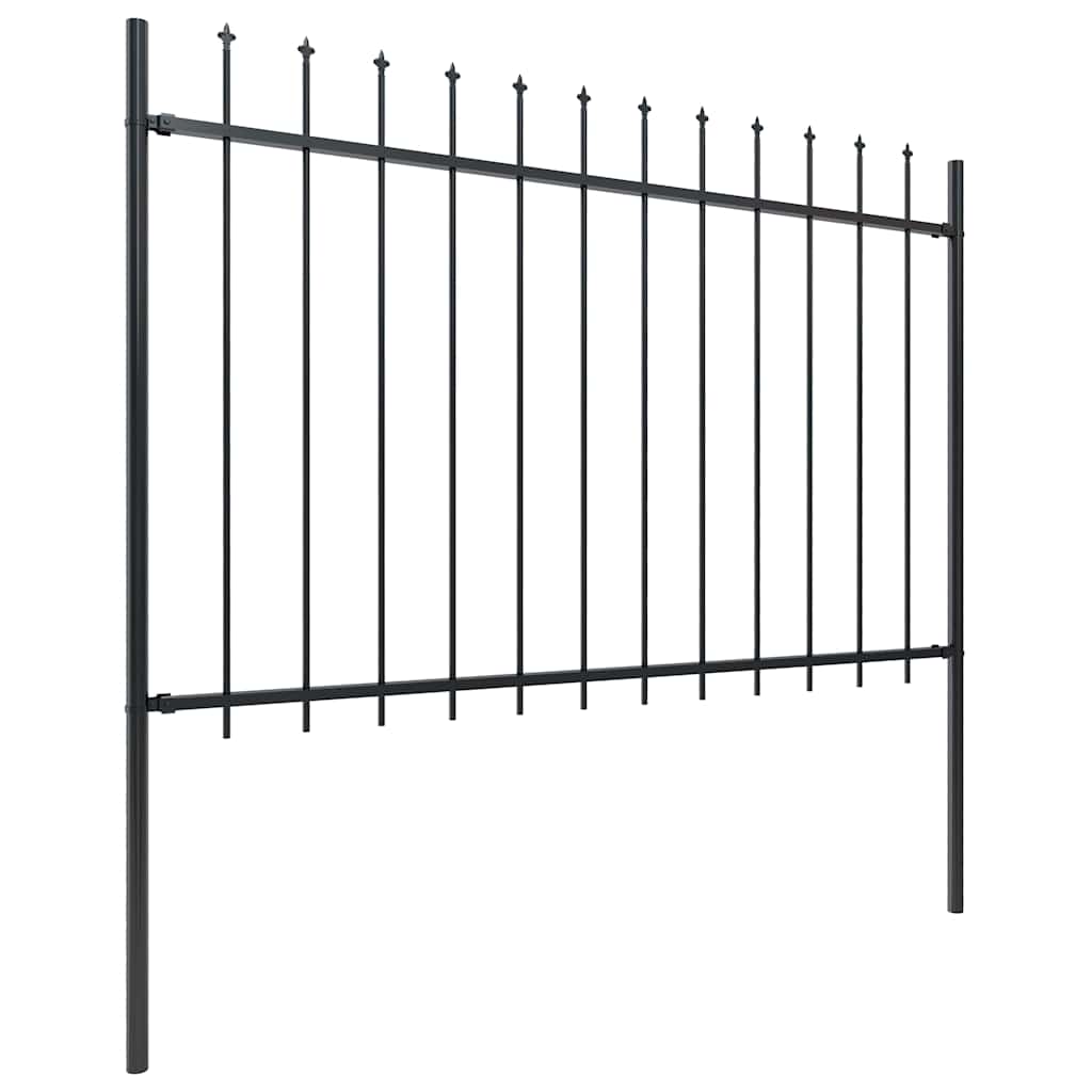 Tuinhek met speerpunt staal 1603,5x120 cm zwart is nu te koop bij PeponiXL, paradijselijk wonen!