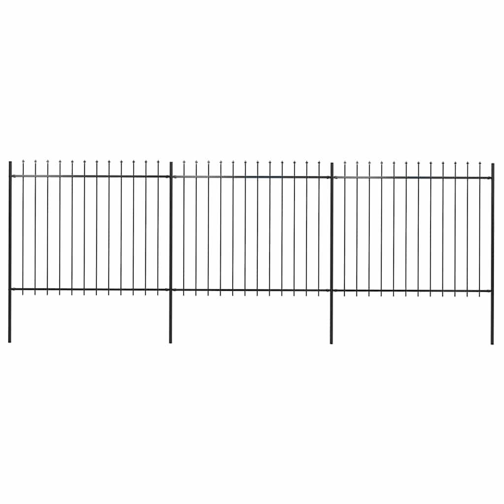 Tuinhek met speerpunt staal 537x150 cm zwart is nu te koop bij PeponiXL, paradijselijk wonen!