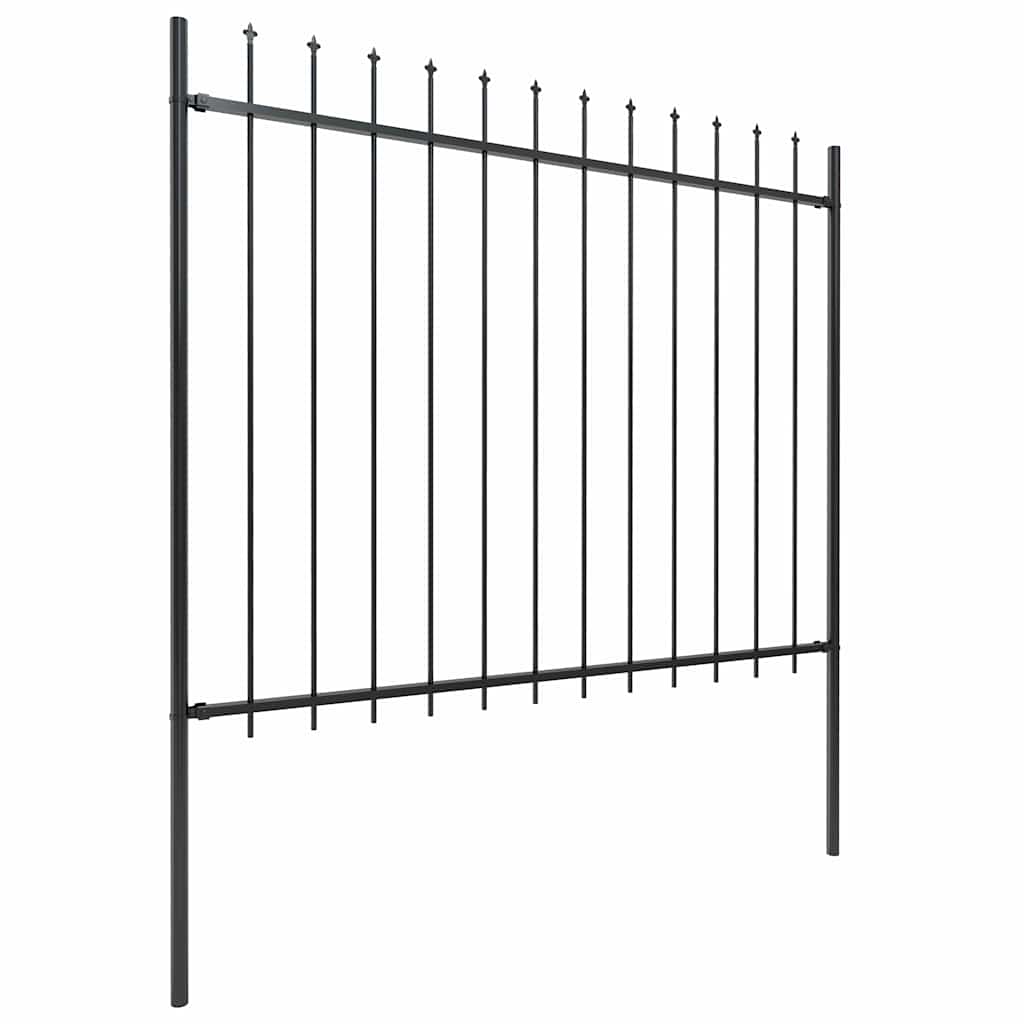 Tuinhek met speerpunt staal 537x150 cm zwart is nu te koop bij PeponiXL, paradijselijk wonen!
