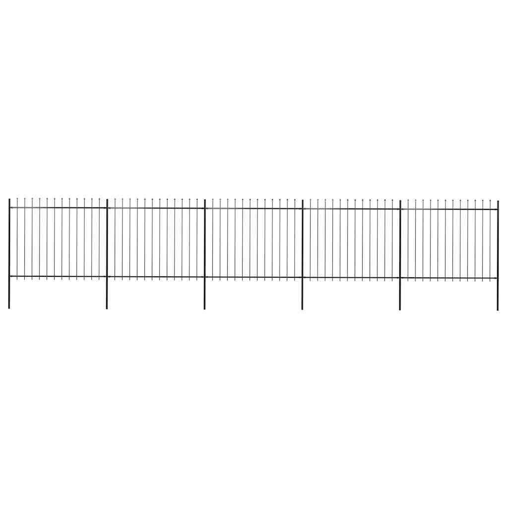 Tuinhek met speerpunt staal 892,5x150 cm zwart is nu te koop bij PeponiXL, paradijselijk wonen!