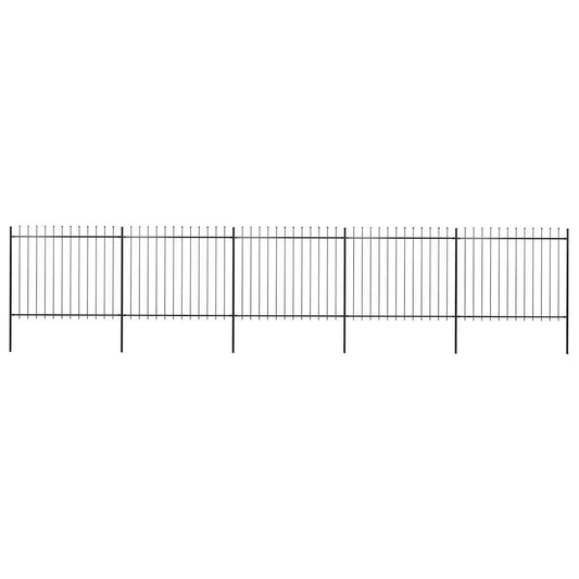 Tuinhek met speerpunt staal 892,5x150 cm zwart is nu te koop bij PeponiXL, paradijselijk wonen!