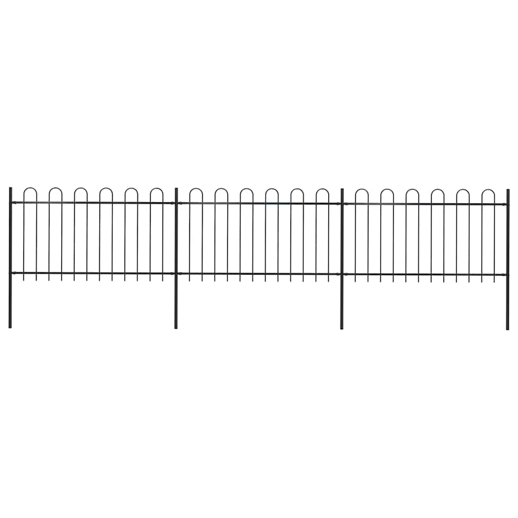 Tuinhek met ringtop staal 537x100 cm zwart is nu te koop bij PeponiXL, paradijselijk wonen!