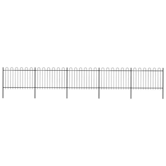 Tuinhek met ronde bovenkant 8,5x1,2 m staal zwart is nu te koop bij PeponiXL, paradijselijk wonen!