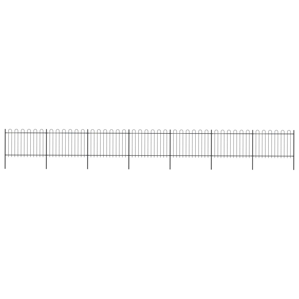 Tuinhek met ringtop staal 1248x120 cm zwart is nu te koop bij PeponiXL, paradijselijk wonen!