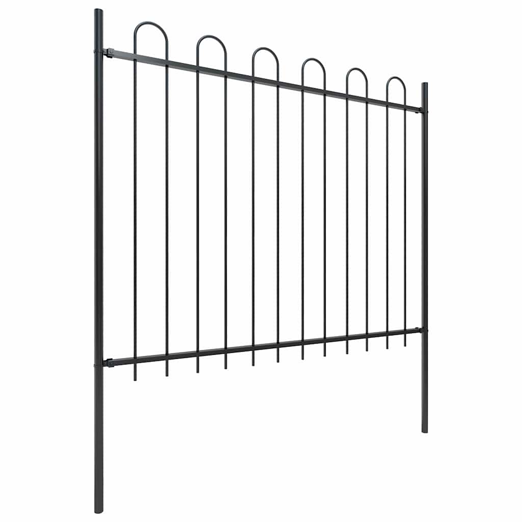 Tuinhek met ringtop staal 537x150 cm zwart is nu te koop bij PeponiXL, paradijselijk wonen!