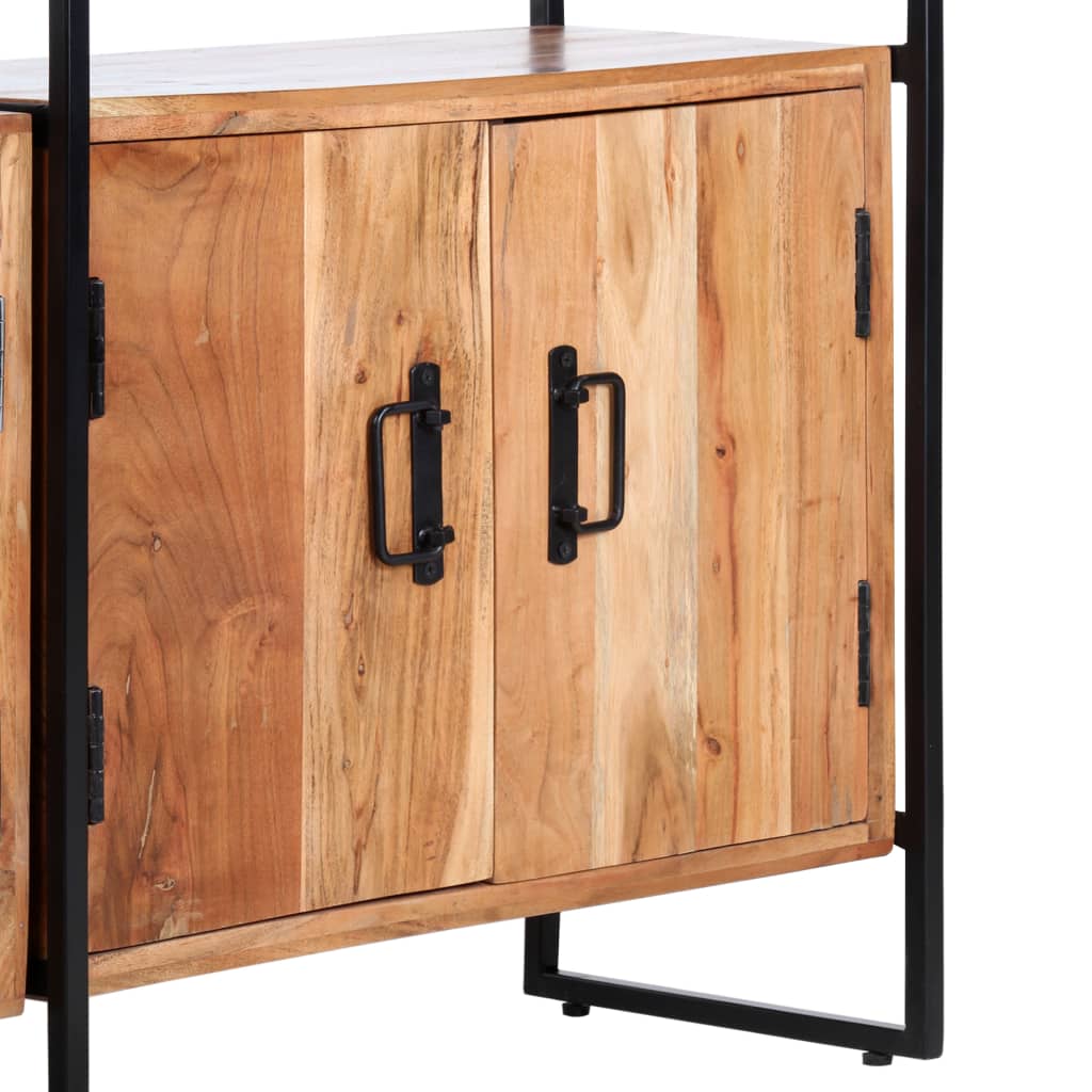 Boekenkast met 4 schappen 124x30x180 cm massief acaciahout is nu te koop bij PeponiXL, paradijselijk wonen!