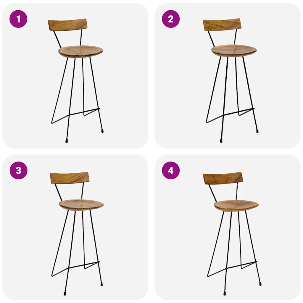 Barkrukken 2 st massief teakhout is nu te koop bij PeponiXL, paradijselijk wonen!