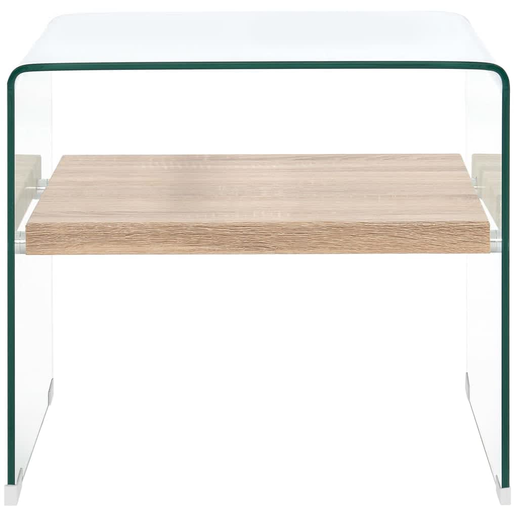 Salontafel 50x50x45 cm gehard glas transparant is nu te koop bij PeponiXL, paradijselijk wonen!